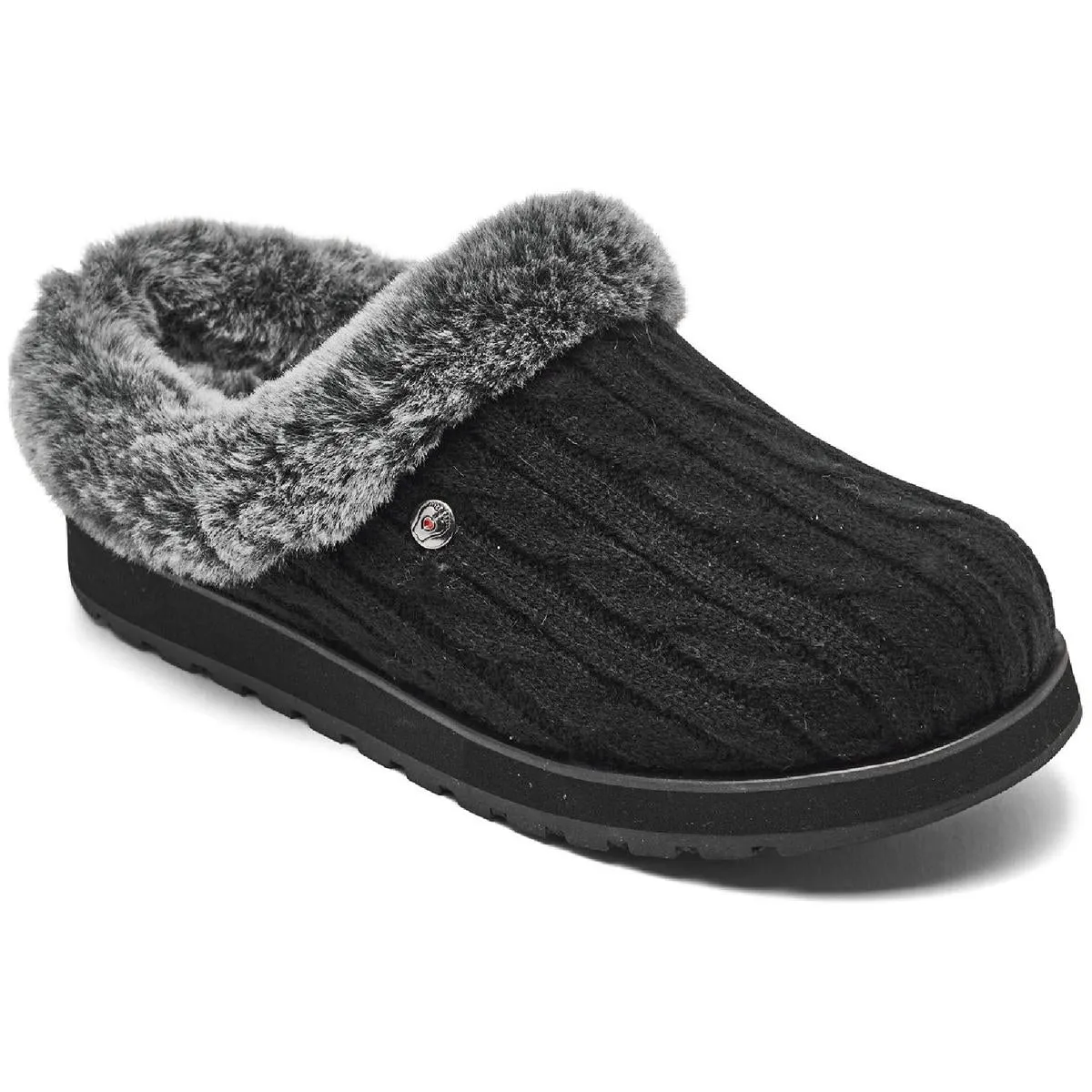 KEEPSAKES Womens Faux Fur Lining Slide On Casual Shoes