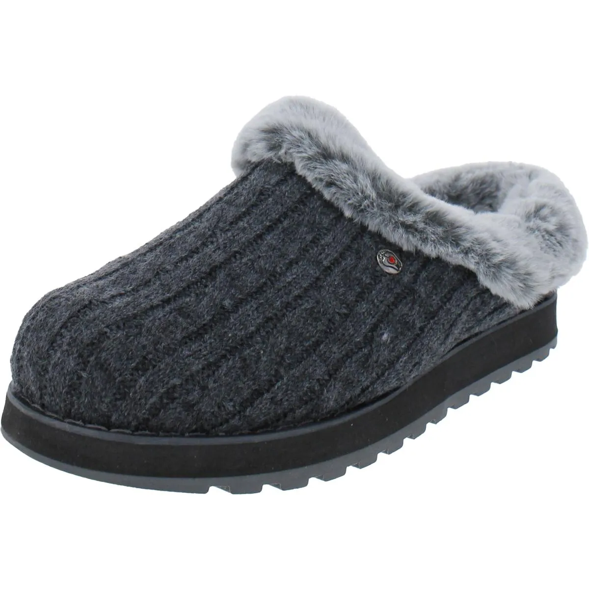 KEEPSAKES Womens Faux Fur Lining Slide On Casual Shoes