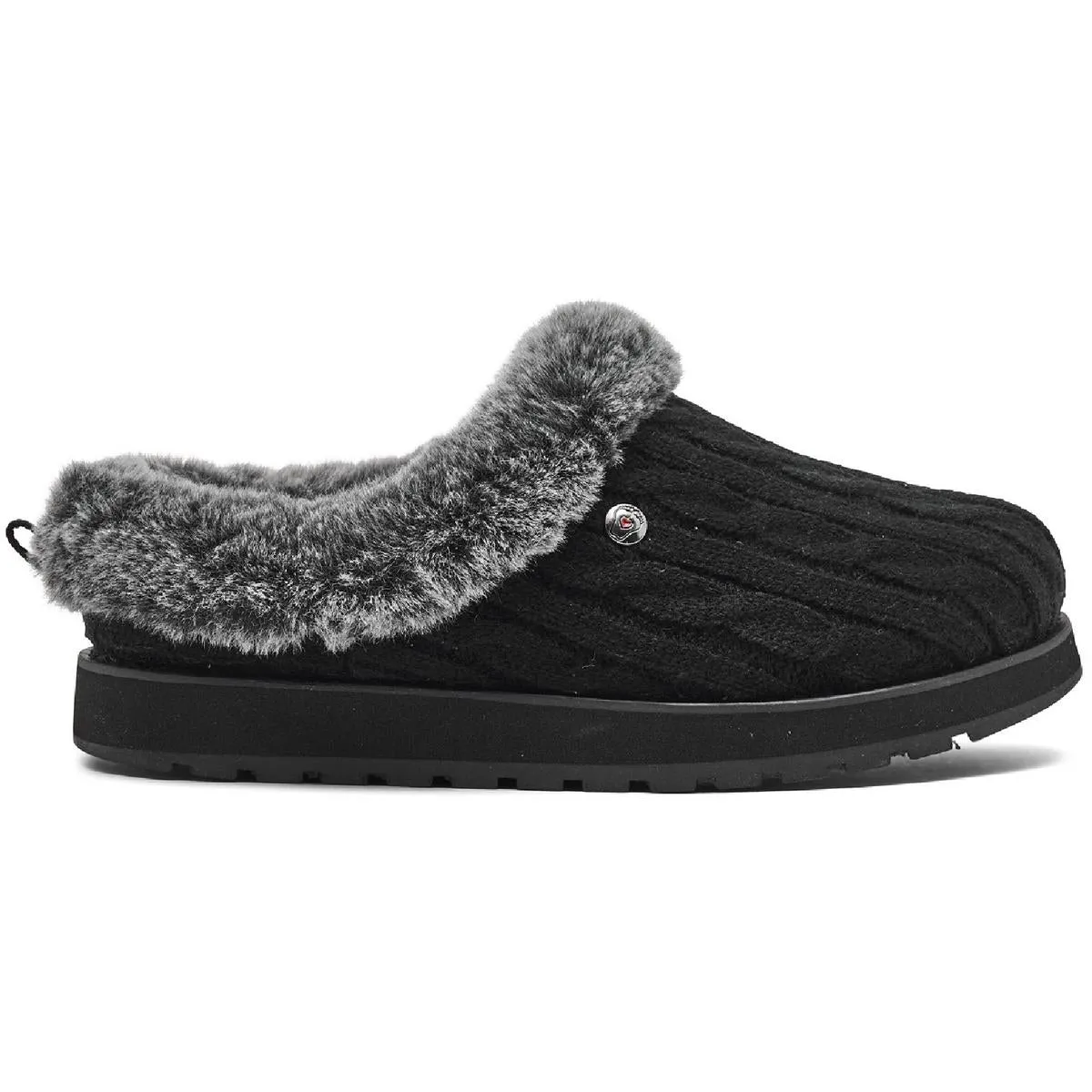 KEEPSAKES Womens Faux Fur Lining Slide On Casual Shoes