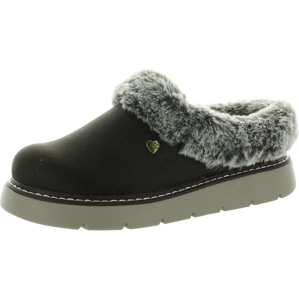 KEEPSAKES Womens Faux Fur Lining Slide On Casual Shoes