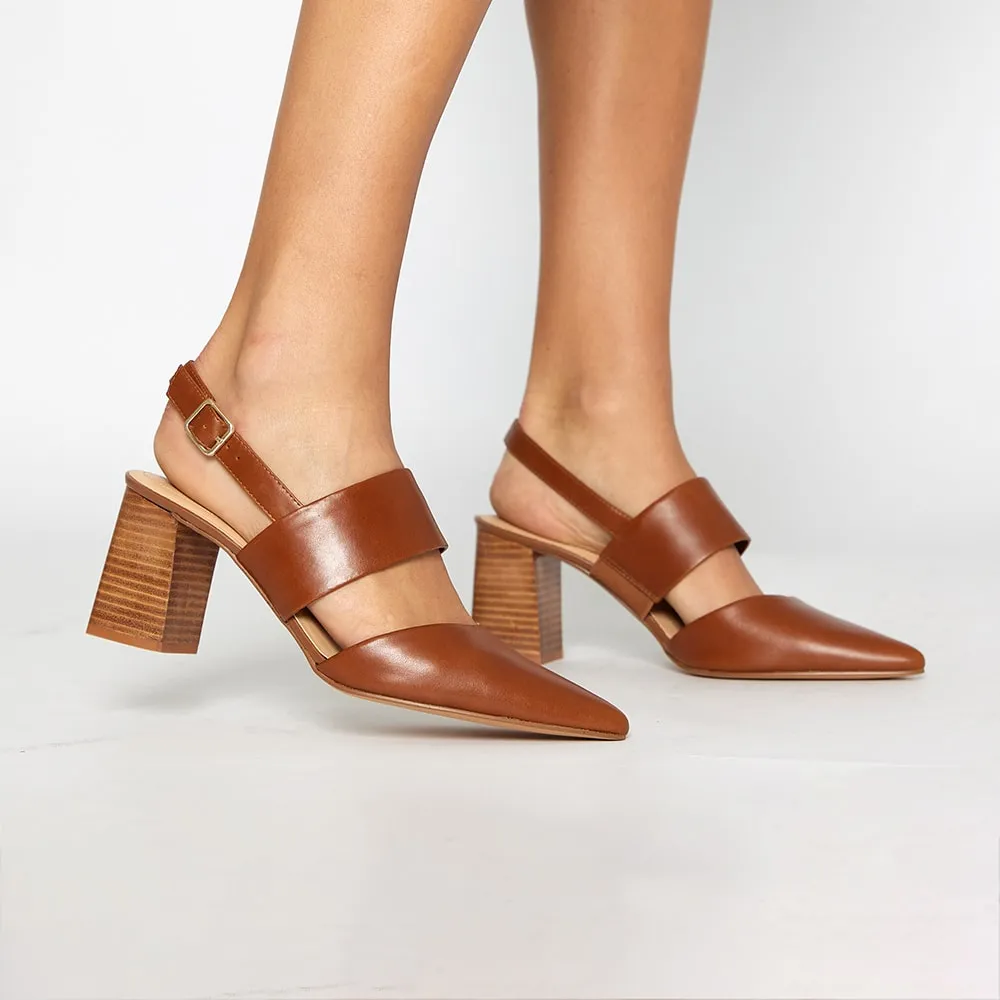 Kitson Heel in Cognac Leather