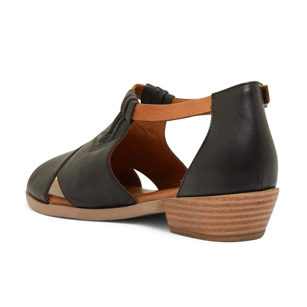 Laguna Sandal in Black Leather