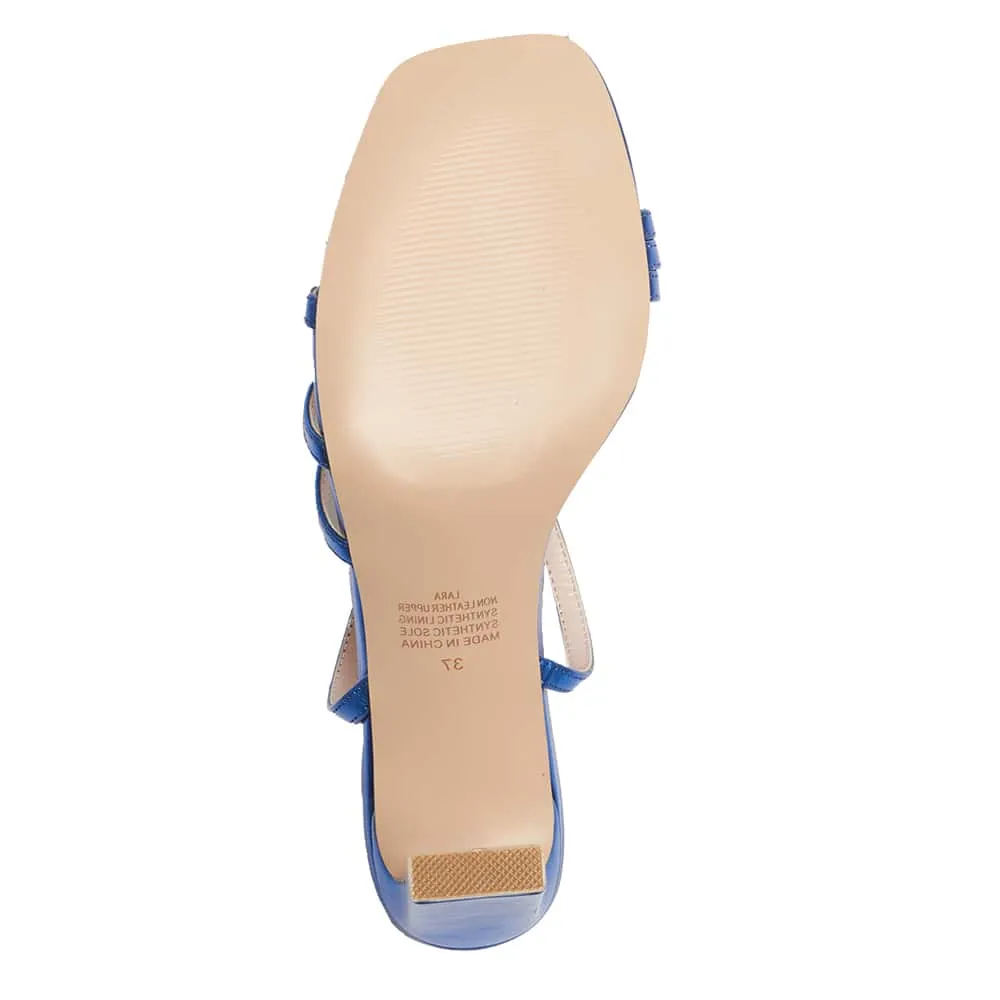 Lara Heel in Blue Metallic