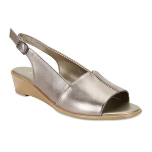 Lark Heel in Pewter Leather