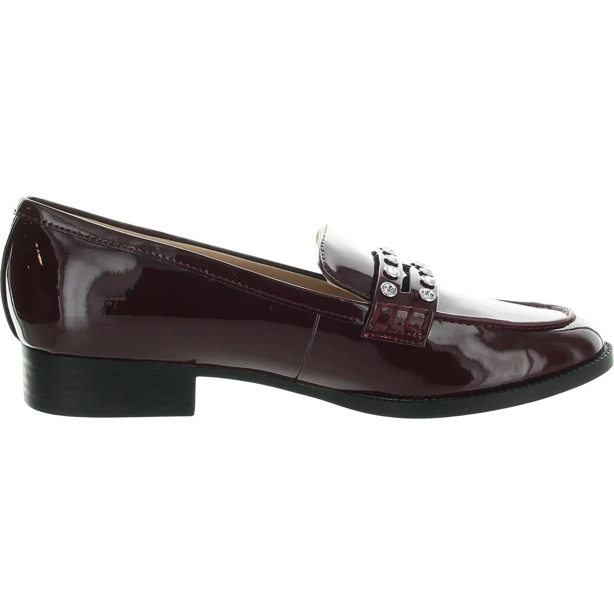 Laura Womens Embellished Faux Leather Loafers
