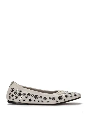 Leather Ballerinas With Eyelets