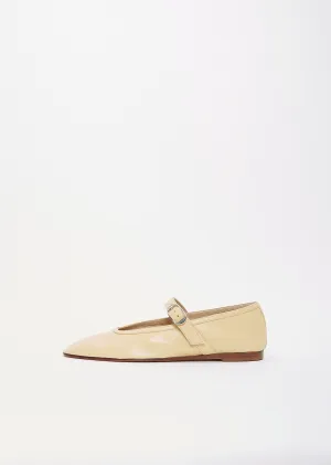 Leather Ballet Mary Jane  Custard
