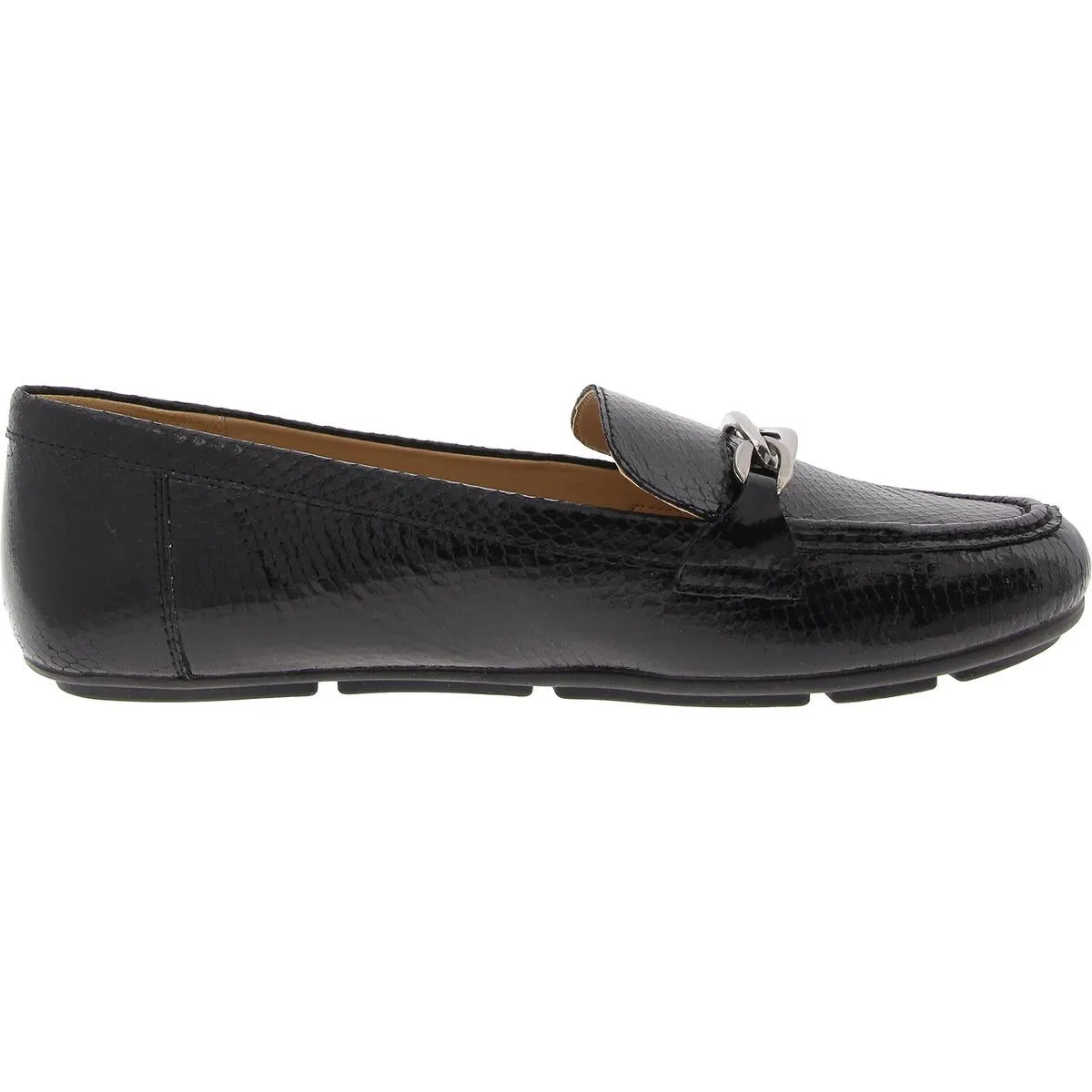 Lenika Womens Faux Leather Embossed Loafers
