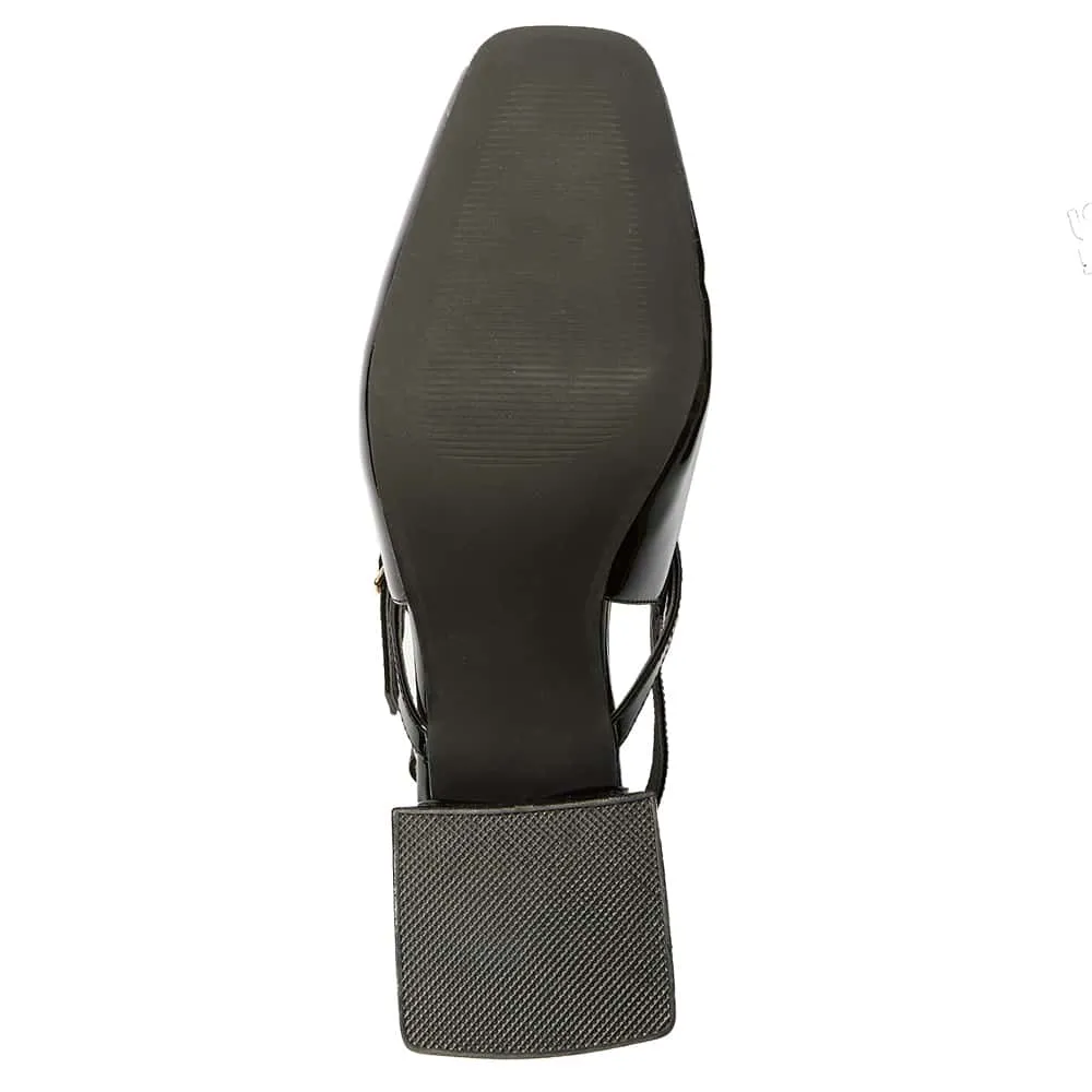 Lenora Heel in Black Patent