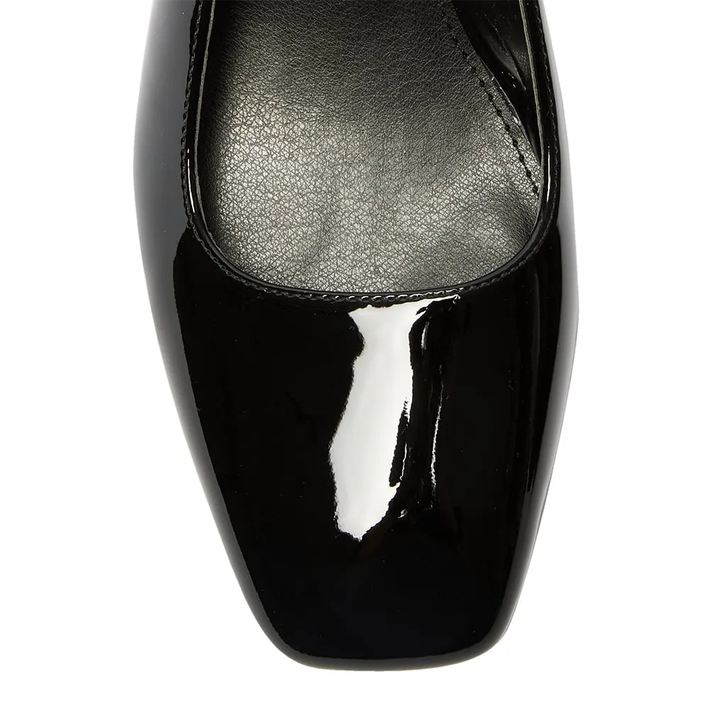 Lenora Heel in Black Patent