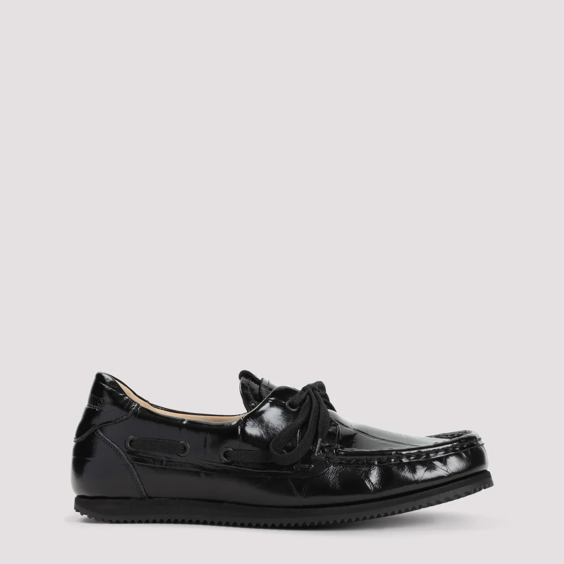 Les Batto Black Leather Loafers