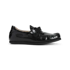 Les Batto Black Leather Loafers