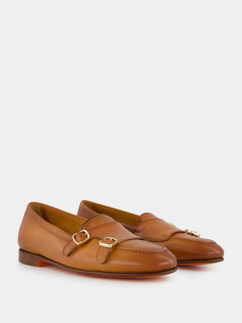 Light Brown Monk Formal Loafers