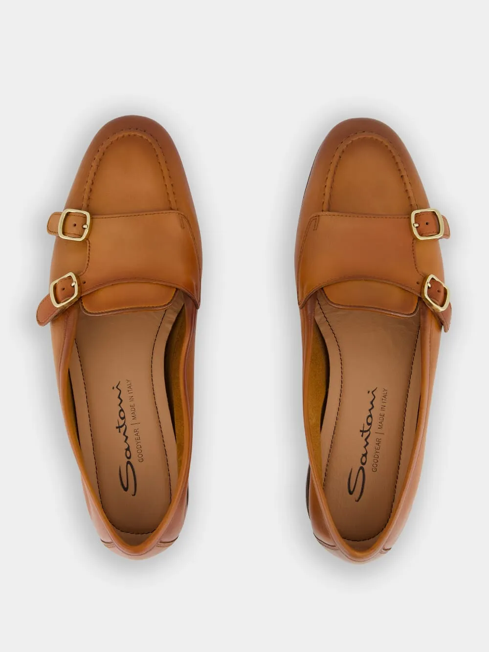 Light Brown Monk Formal Loafers