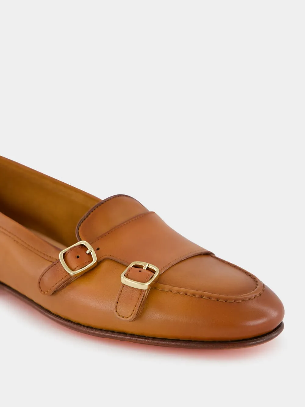 Light Brown Monk Formal Loafers