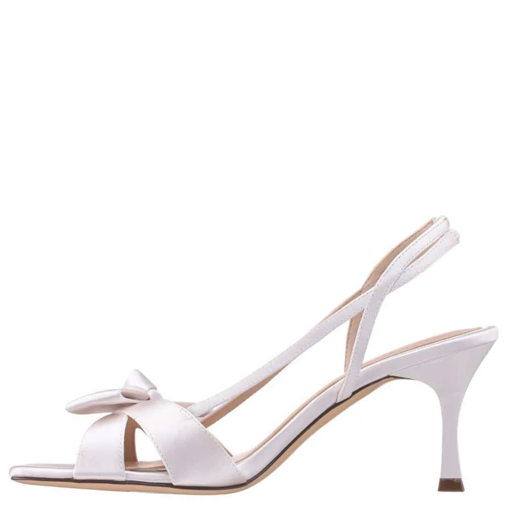 Lizette Heel in Ivory Satin