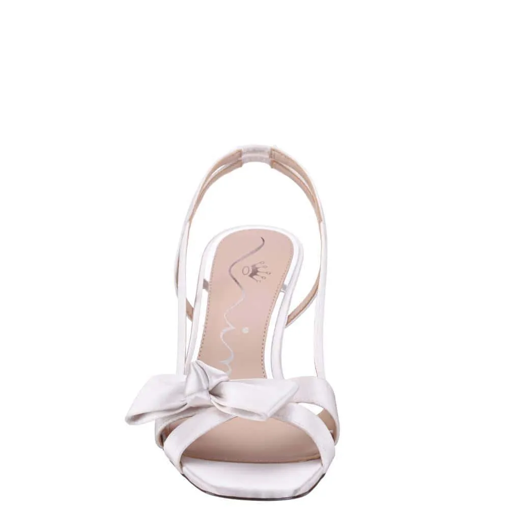 Lizette Heel in Ivory Satin