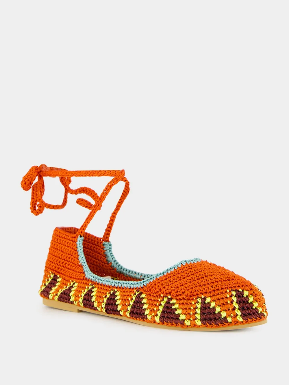 Lobster Orange High Crochet Ballerina