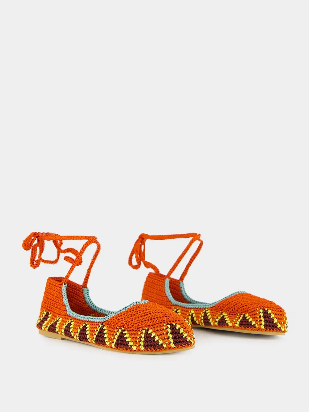 Lobster Orange High Crochet Ballerina