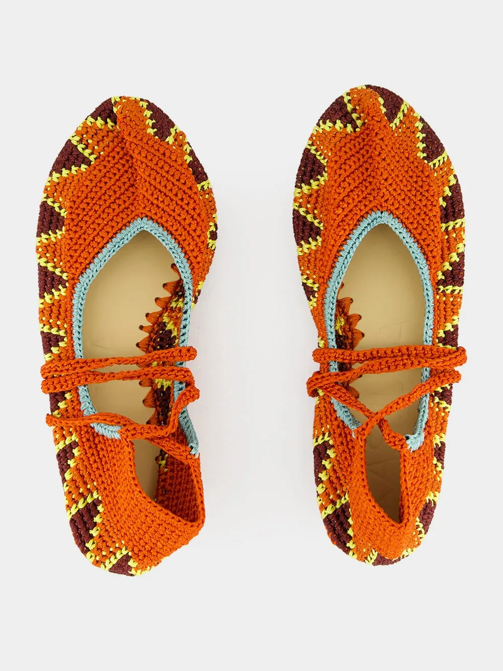 Lobster Orange High Crochet Ballerina