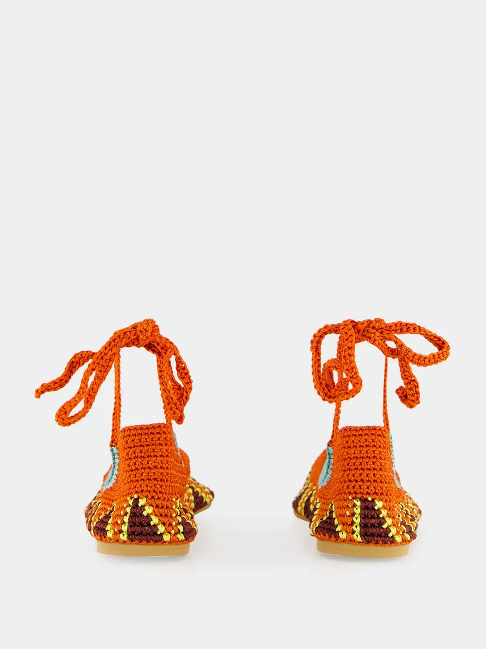 Lobster Orange High Crochet Ballerina