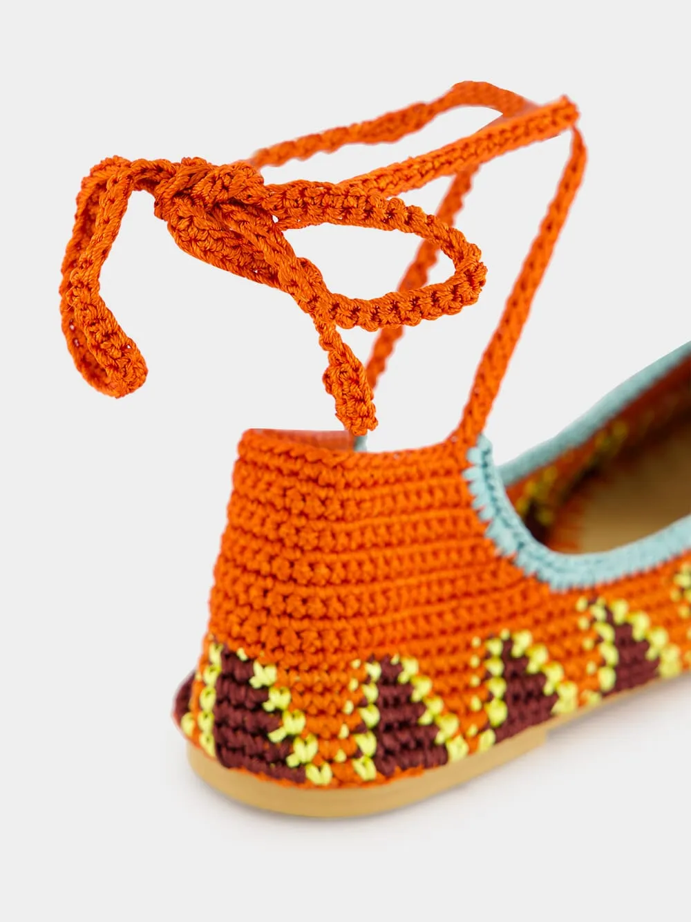 Lobster Orange High Crochet Ballerina