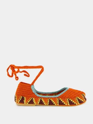 Lobster Orange High Crochet Ballerina