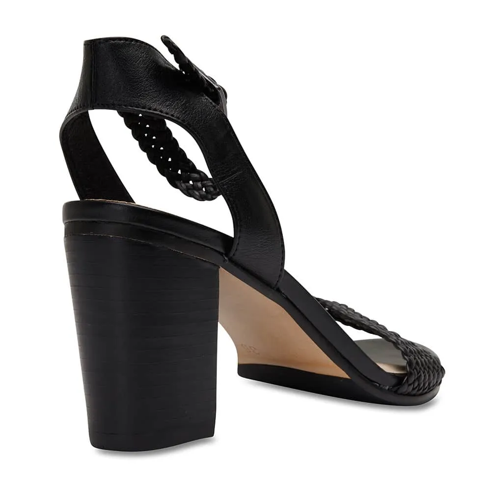 London Heel in Black Leather