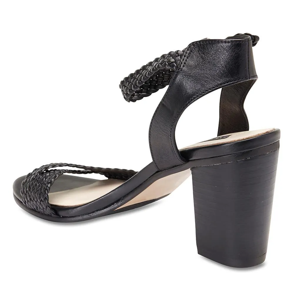 London Heel in Black Leather