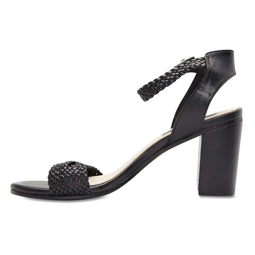 London Heel in Black Leather