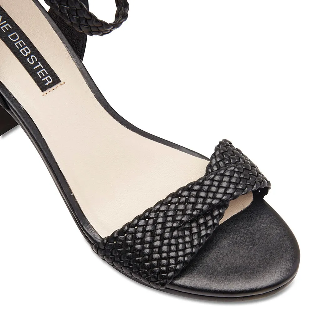 London Heel in Black Leather