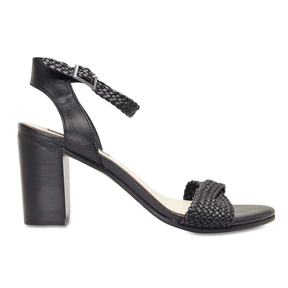 London Heel in Black Leather