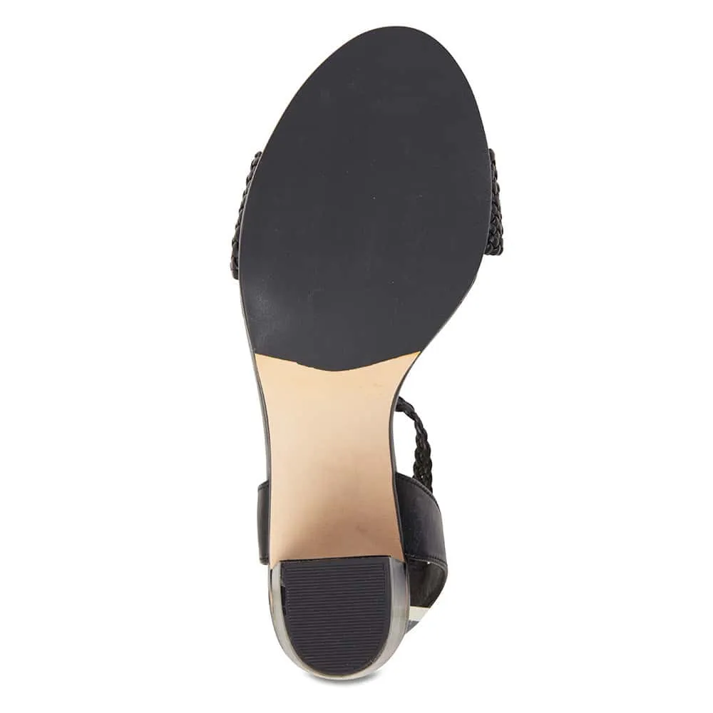 London Heel in Black Leather