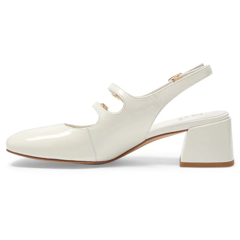 Louisa Heel in Ivory Patent