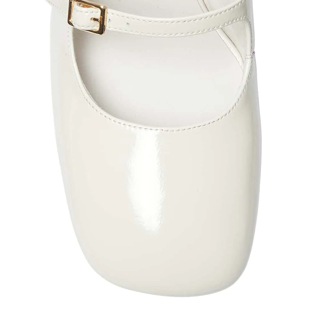 Louisa Heel in Ivory Patent
