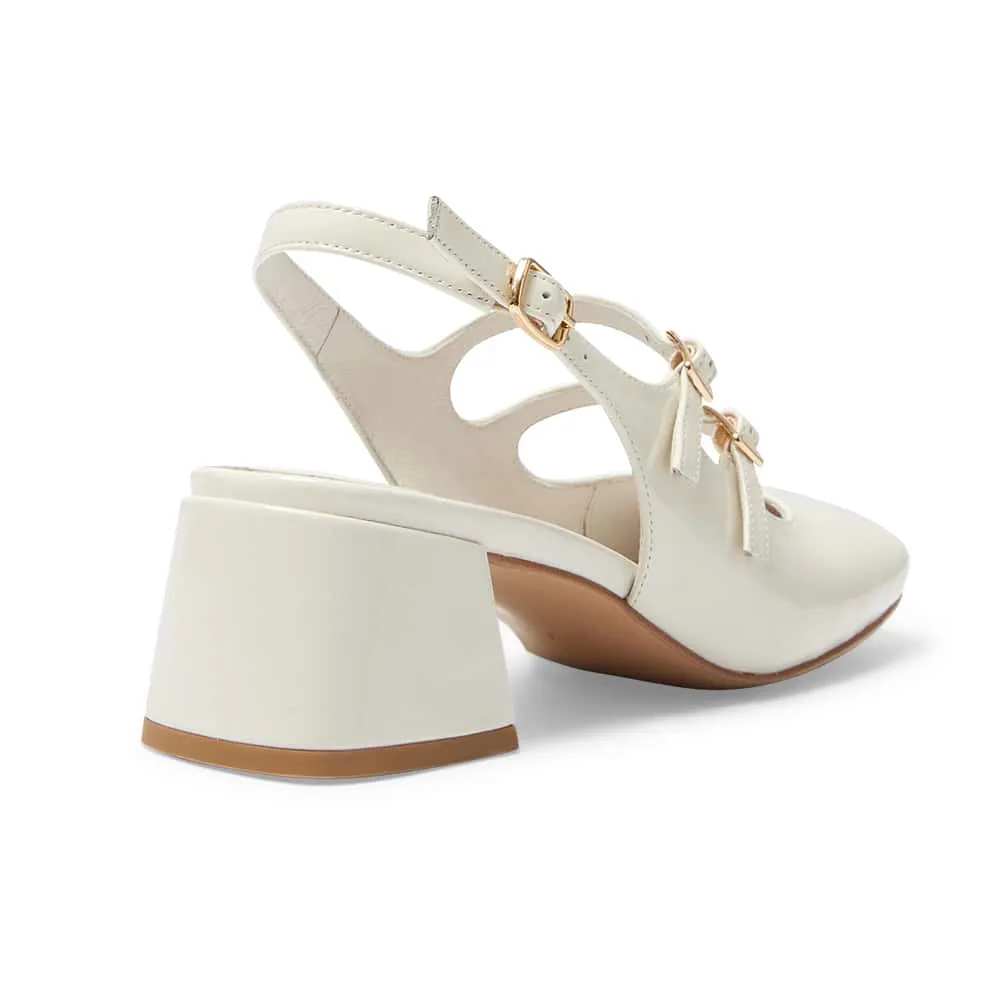 Louisa Heel in Ivory Patent