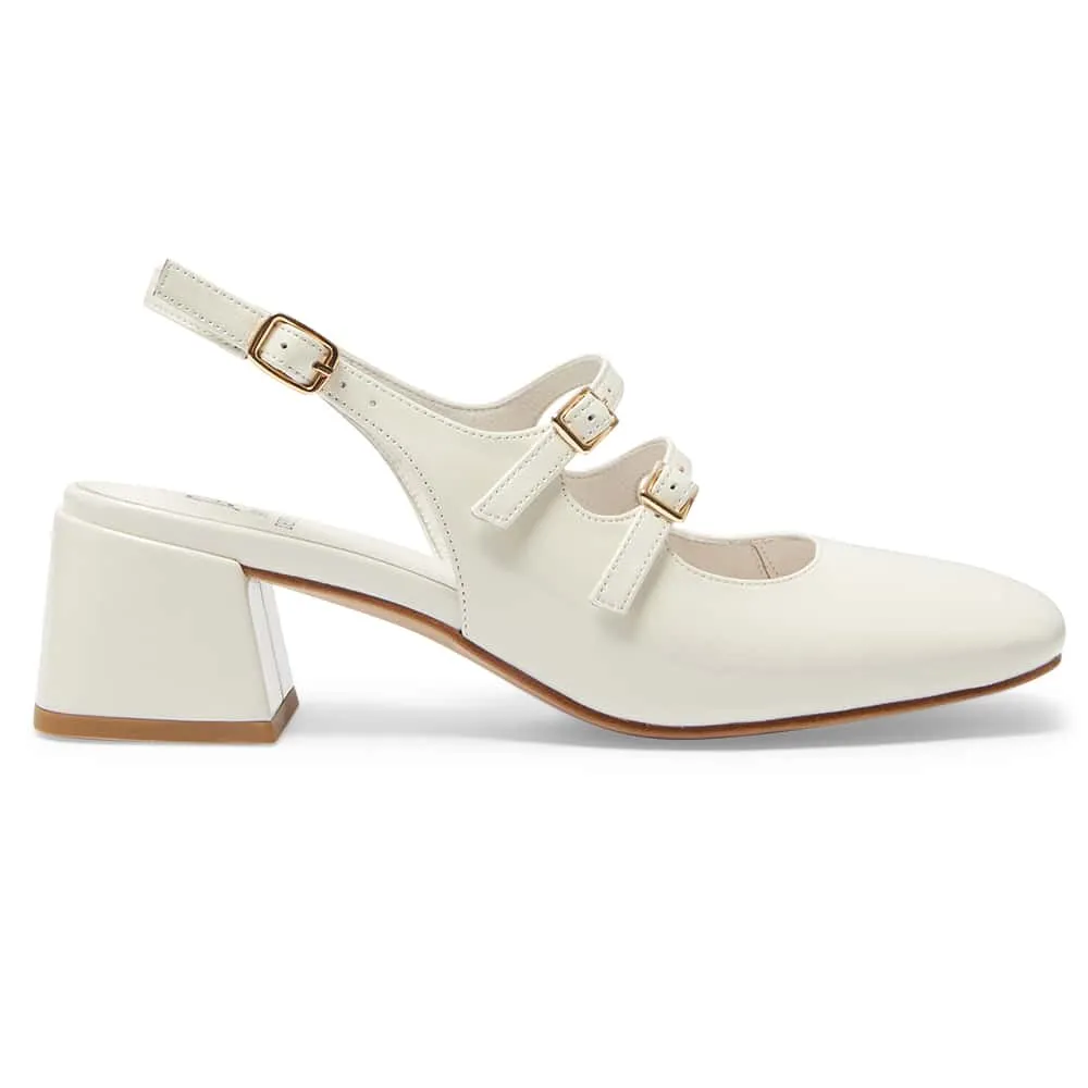 Louisa Heel in Ivory Patent