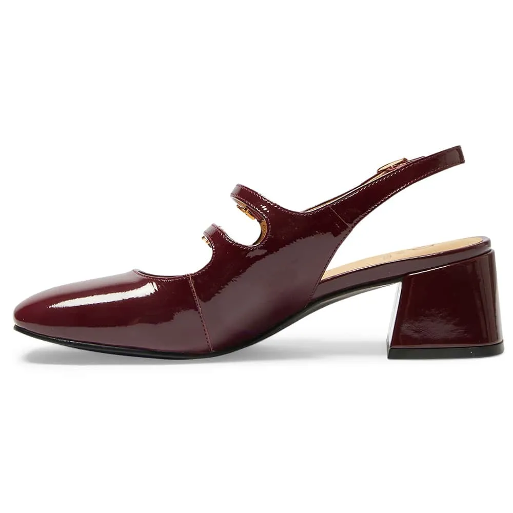 Louisa Heel in Wine Patent