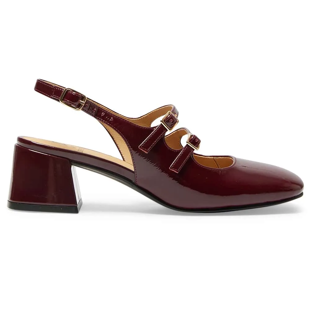 Louisa Heel in Wine Patent
