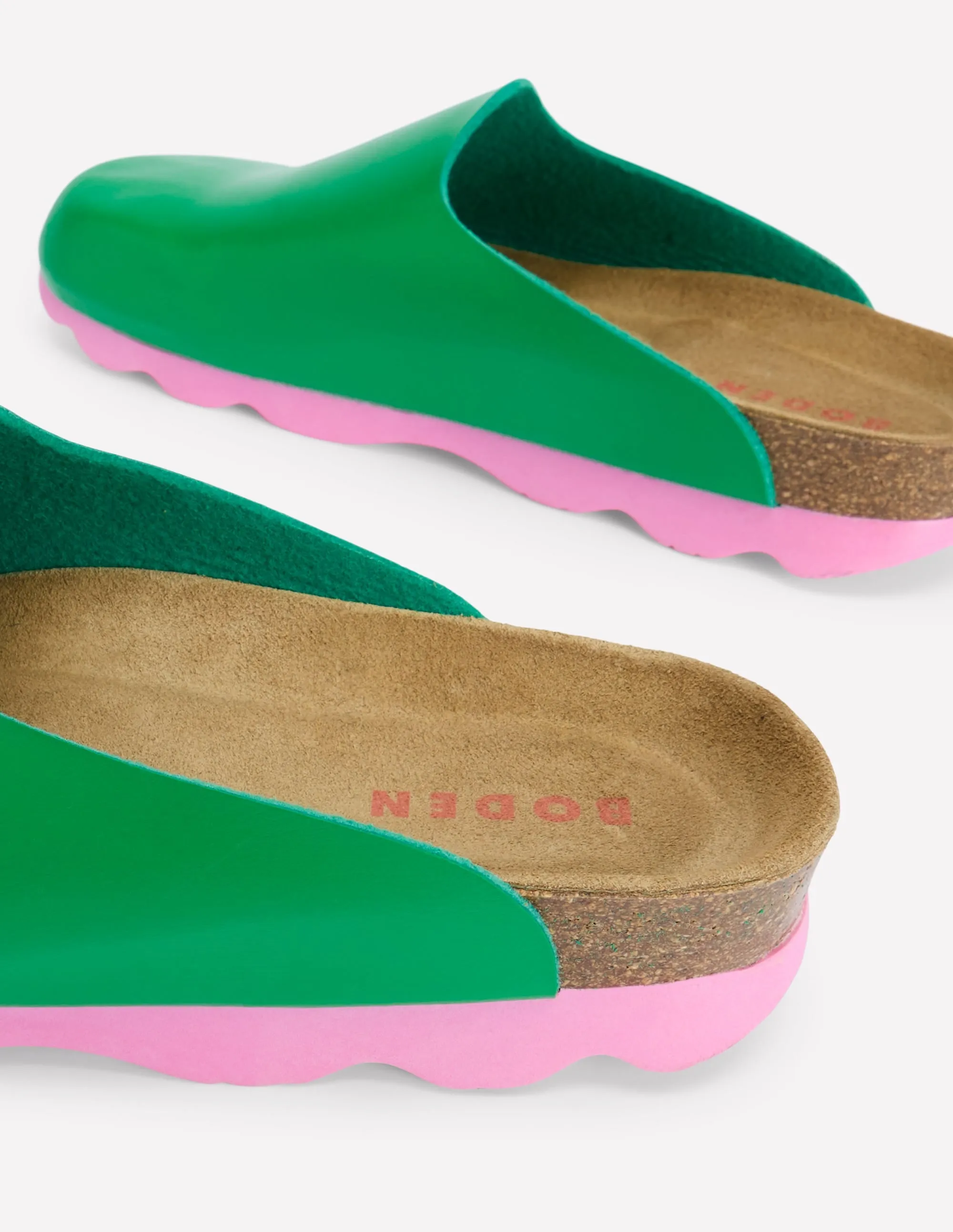 Lyla Colour Block Clogs-Rich Emerald
