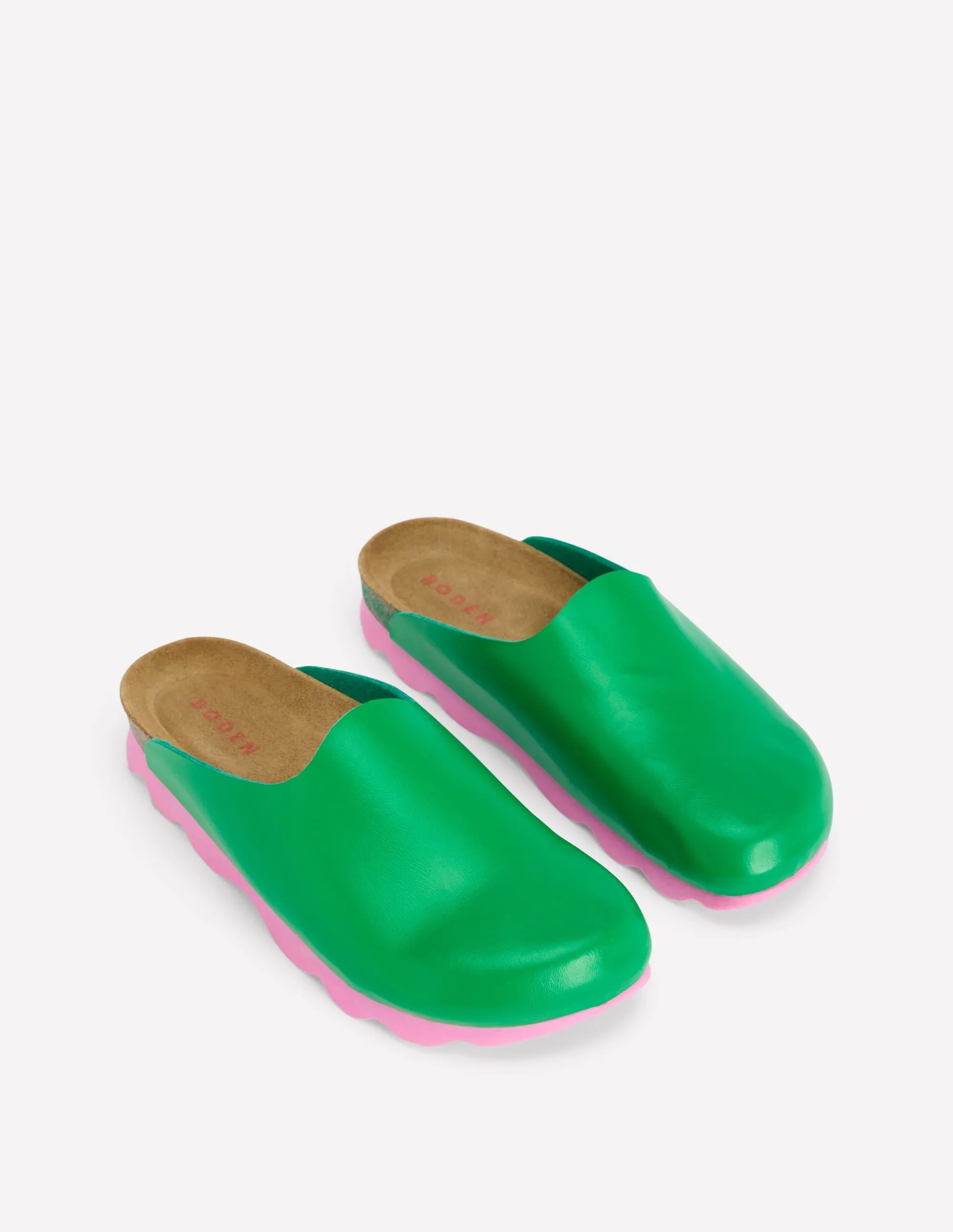 Lyla Colour Block Clogs-Rich Emerald