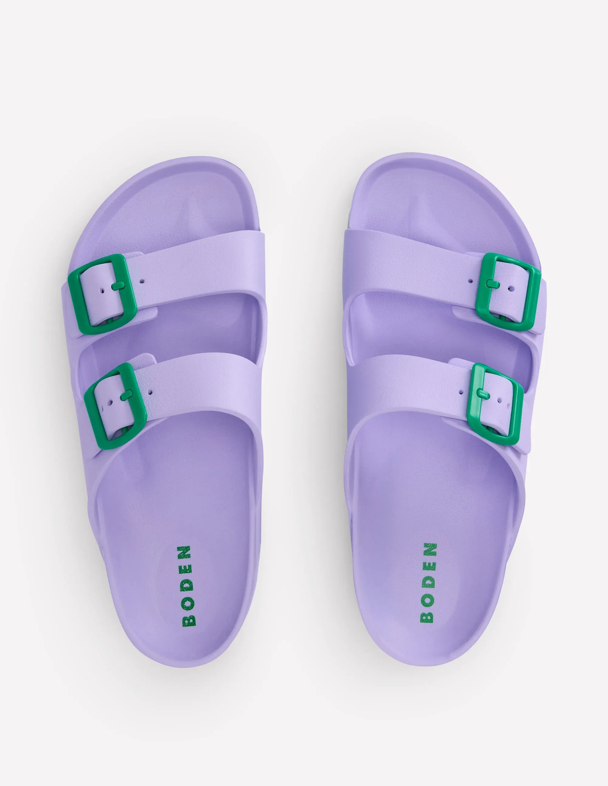 Lyla Double Buckle Sliders-Lavender Purple