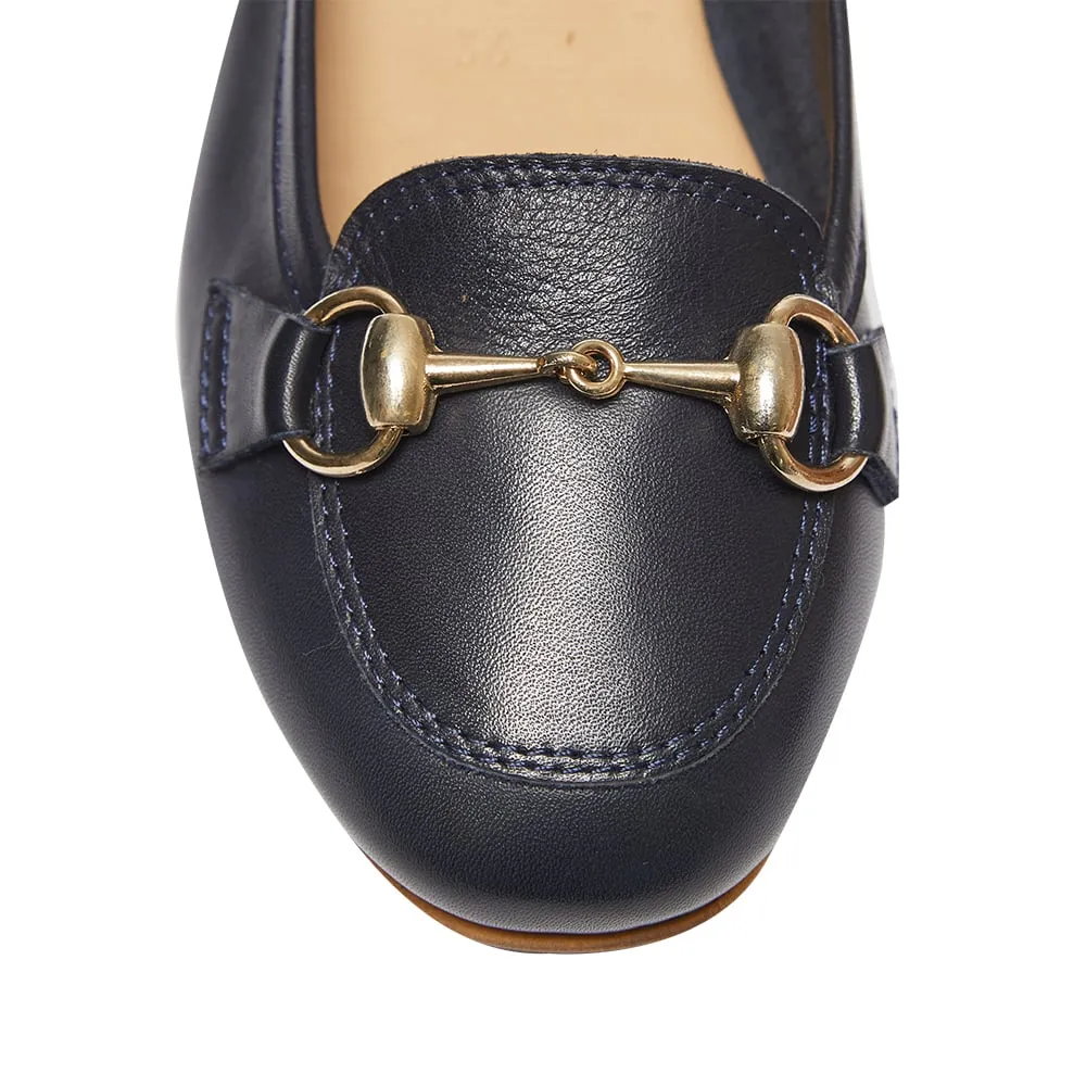 Madeline Flat in Navy Leather