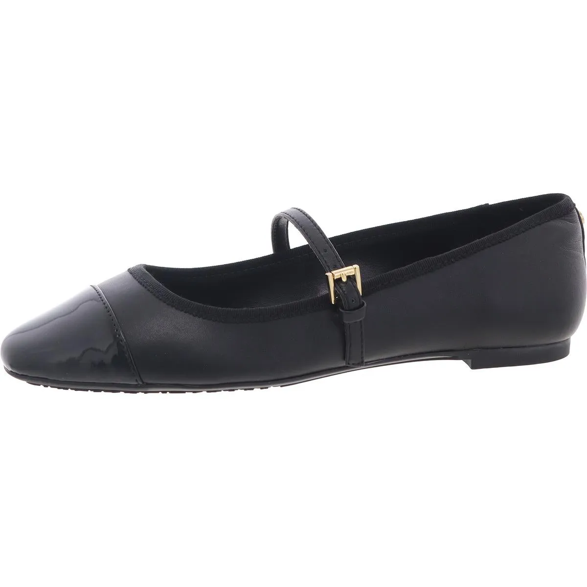 Mae Womens Toe Cap Leather Ballet Flats