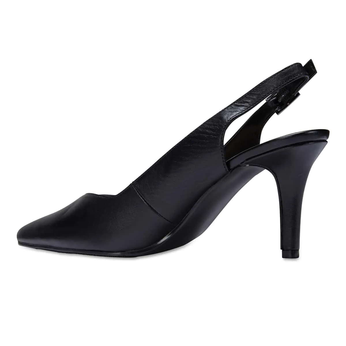 Maestro Heel in Black Leather