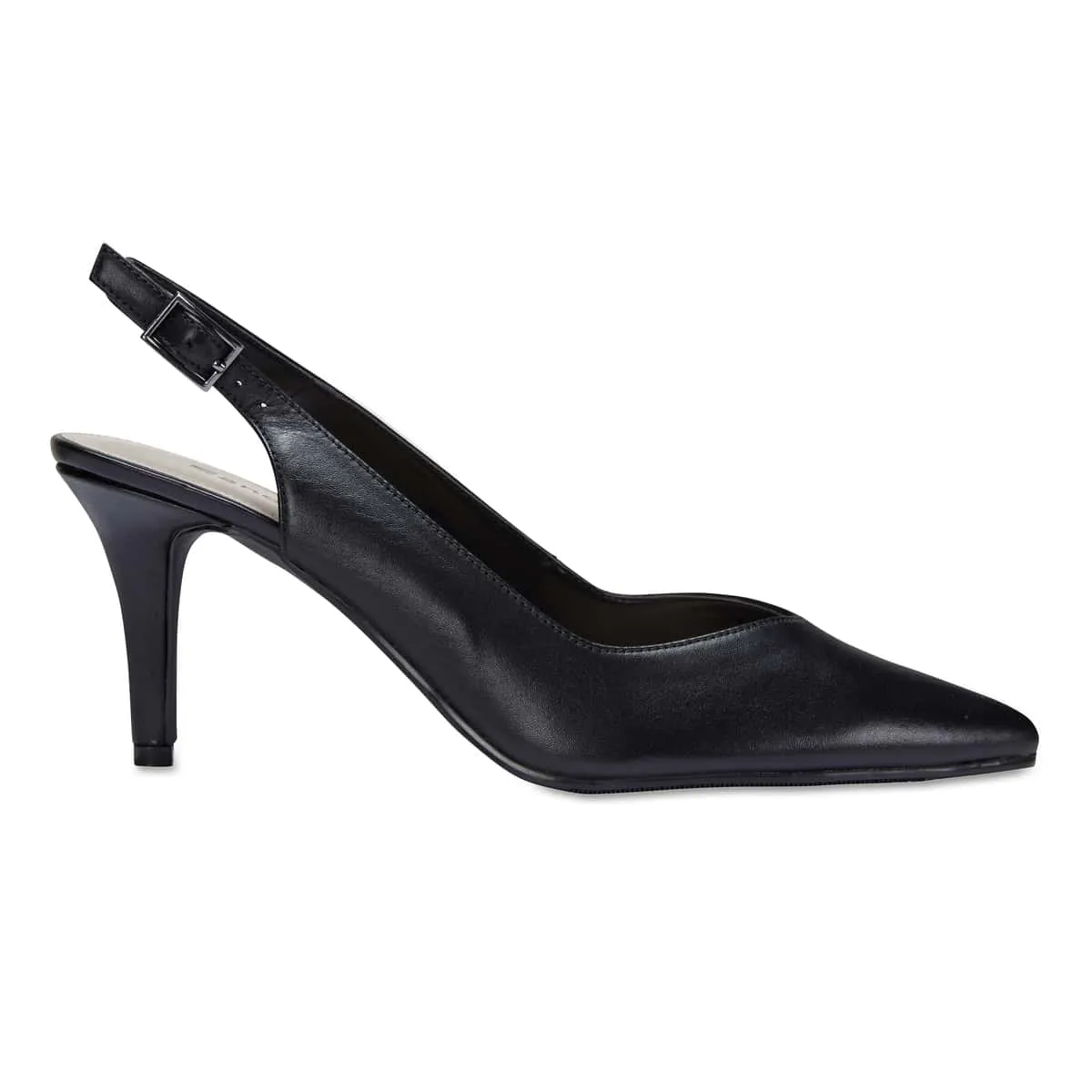 Maestro Heel in Black Leather