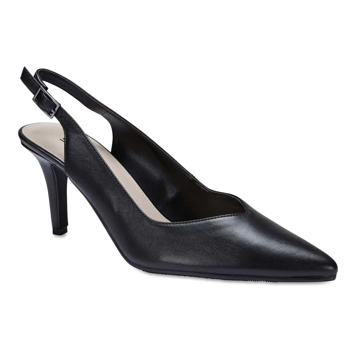 Maestro Heel in Black Leather