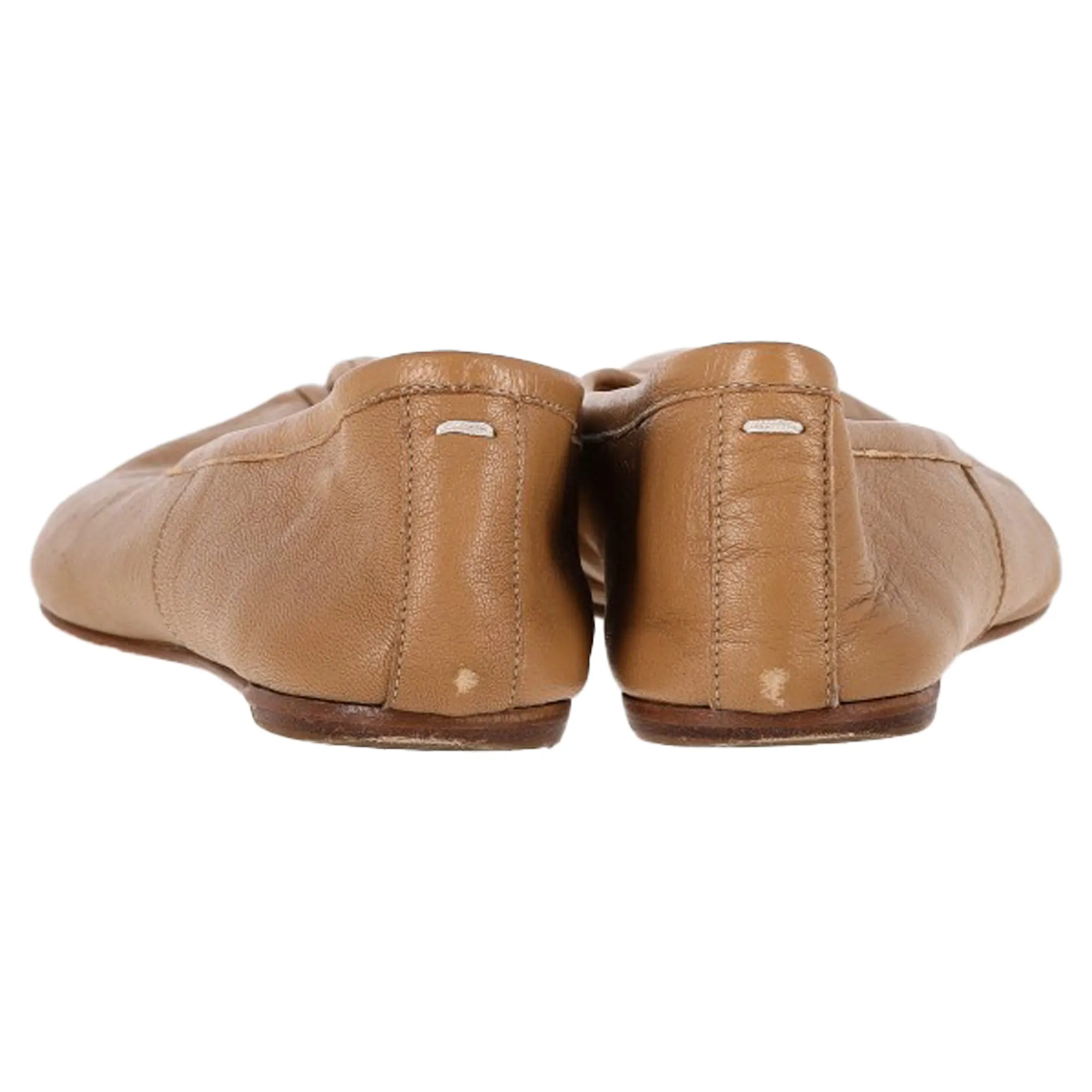 Maison Margiela Tabi Ballet Flats in Brown Leather