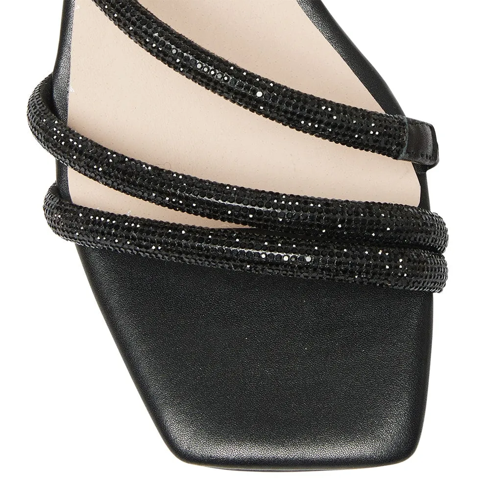 Majestic Heel in Black Metallic Sparkle