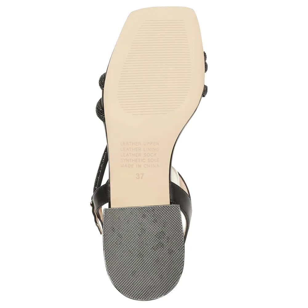 Majestic Heel in Black Metallic Sparkle